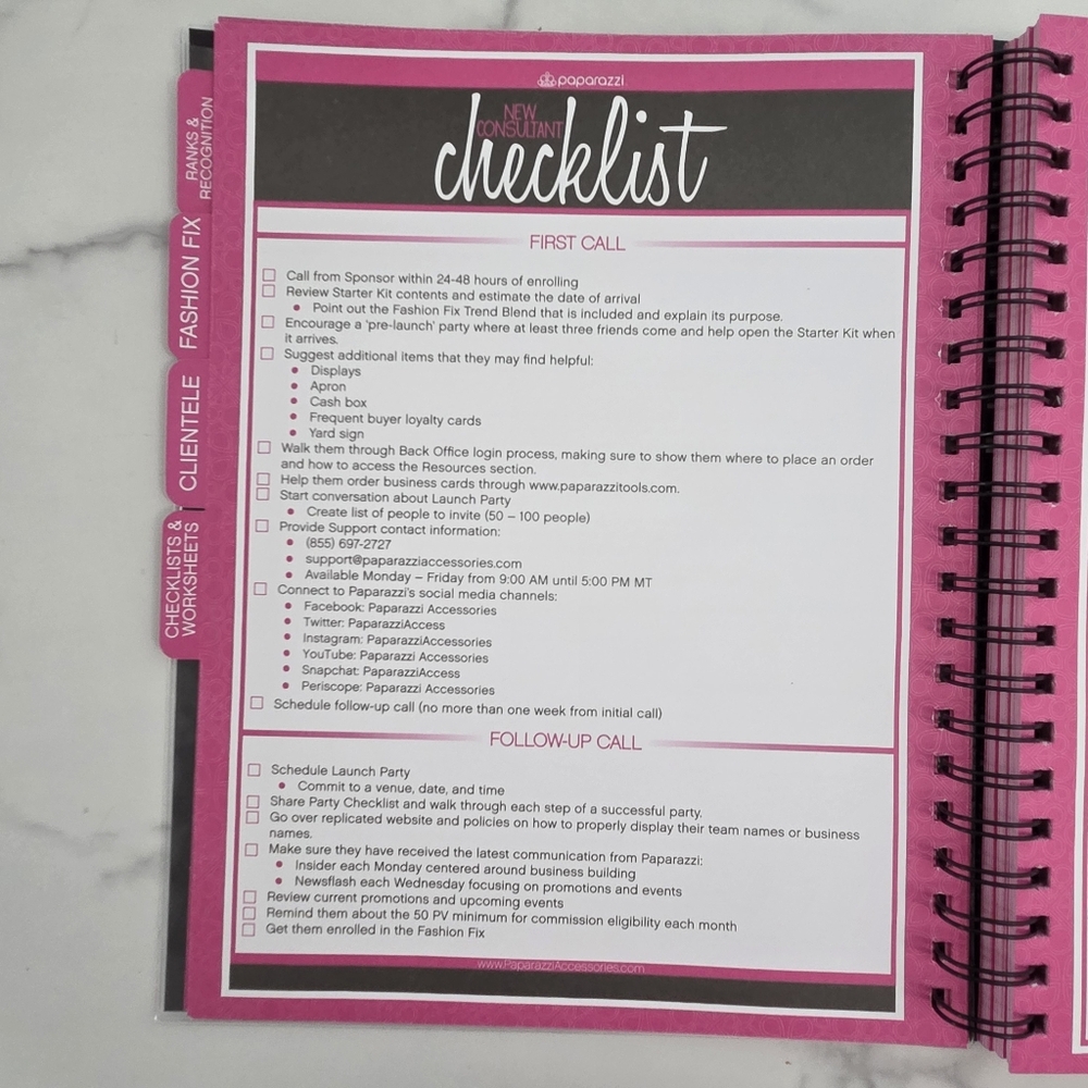 Paparazzi Consultant Organizer Black and Pink Party Planner Spiral Bound - Picture 7 of 15